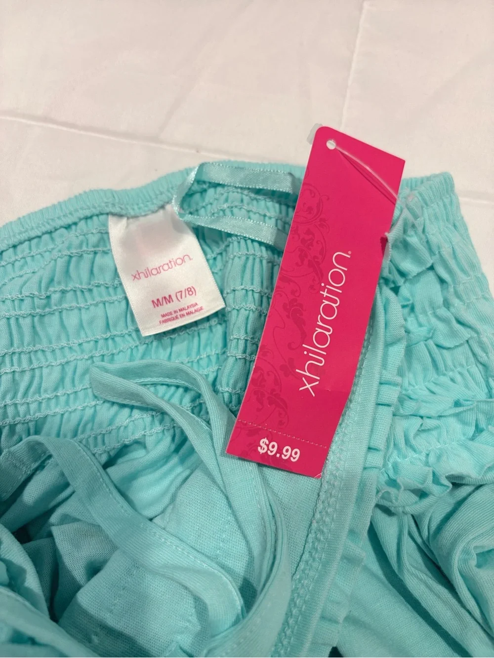 Xhilaration Light Aqua Smocked Waist Casual Skirt